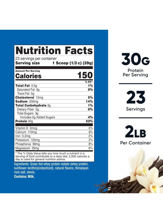 Nutricost Grass-Fed Whey Protein Isolate (Vanilla) 2LBS - Non-GMO, Gluten Free, Natural Flavors - Image 2