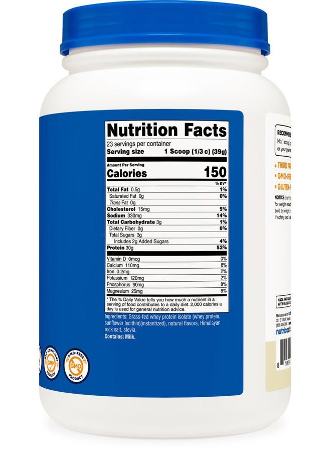 Nutricost Grass-Fed Whey Protein Isolate (Vanilla) 2LBS - Non-GMO, Gluten Free, Natural Flavors - Image 5