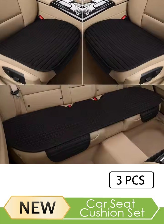 Loquat ﻿ 3pcs Universal Car Seat Cushion Set,Car Seat Cushion with Non Slip Bottom,3D Breathable and Heat Resistant for Auto Supplies Include 1 Pair Front Driver Seat Pad Mat And 1 Rear Bench Cover Univers - Image 1