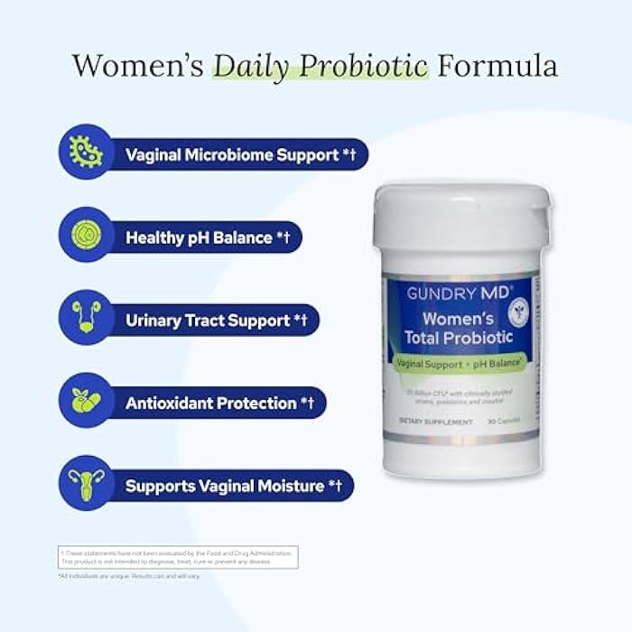 Gundry MD Women's Total Probiotic with Inositol for Metabolic and Reproductive Wellness Support - Women's Probiotic for Vaginal Support & Digestive Health - 30 Capsules - Image 3