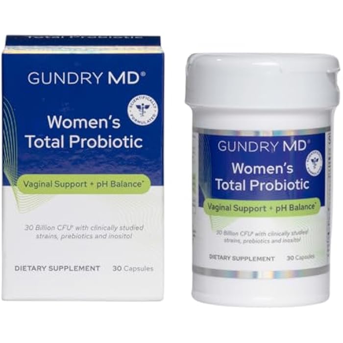 Gundry MD Women's Total Probiotic with Inositol for Metabolic and Reproductive Wellness Support - Women's Probiotic for Vaginal Support & Digestive Health - 30 Capsules - Image 1