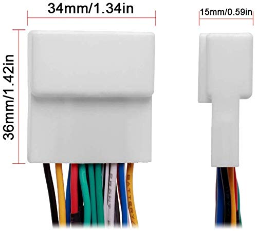 HUSUKU 20-pin Headunit/Radio Wiring Harness with Steering Wheel Switch Wires Compatible with Subaru/2007-2019 Nissan | Upgraded Version of The Metra 70-7552 | Harness Includes VSS and SWC pins - Image 3
