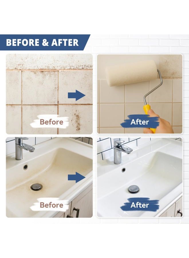 DWIL Tub Paint, Tub and Tile Refinishing Kit with Tools, White Bathtub Paint Water Based &Low Odor, Easy to Use for Sink Bathroom Shower, Semi-Gloss White 35oz/50-55sq.ft - Image 3