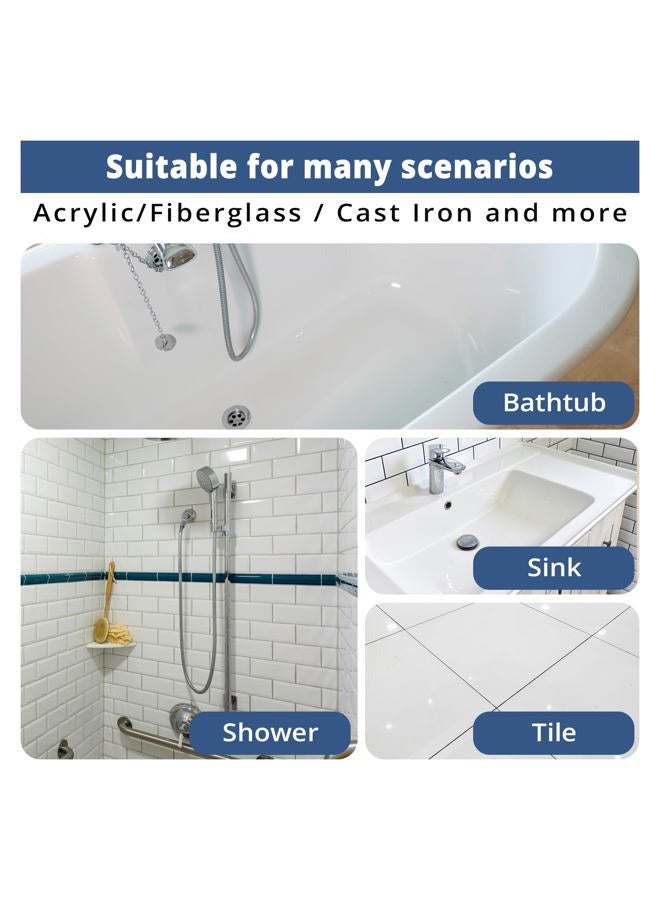 DWIL Tub Paint, Tub and Tile Refinishing Kit with Tools, White Bathtub Paint Water Based &Low Odor, Easy to Use for Sink Bathroom Shower, Semi-Gloss White 35oz/50-55sq.ft - Image 5