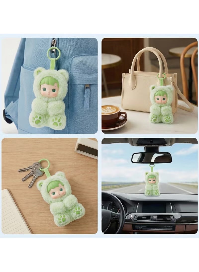 HACIPUPU Gummy Bear Series Vinyl Plush Pendant Keychain – Cute Green Bear Stuffed Animal Doll Bag Charm | Soft Fluffy Action Figure Keyring for Backpack | Kawaii Collectible Gift for Girls Boys Birthday - Image 4