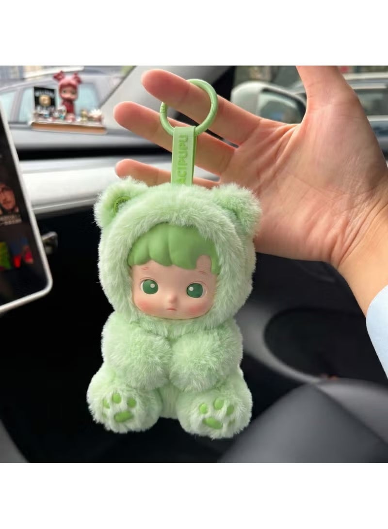 HACIPUPU Gummy Bear Series Vinyl Plush Pendant Keychain – Cute Green Bear Stuffed Animal Doll Bag Charm | Soft Fluffy Action Figure Keyring for Backpack | Kawaii Collectible Gift for Girls Boys Birthday - Image 3