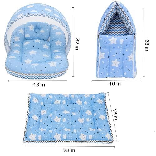 Infantbond by fareto Newborn Baby Bedding Essentials | Daily Needs Items | Hopsital kit Ready Combo | Baby Products All (Pack of 32) (0-6months) (Cloud Blue) - Image 5