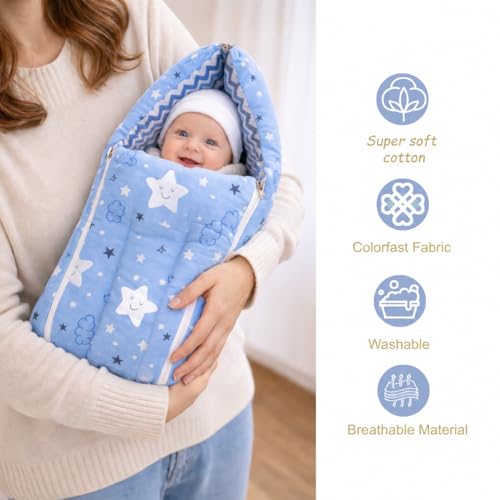 Infantbond by fareto Newborn Baby Bedding Essentials | Daily Needs Items | Hopsital kit Ready Combo | Baby Products All (Pack of 32) (0-6months) (Cloud Blue) - Image 2