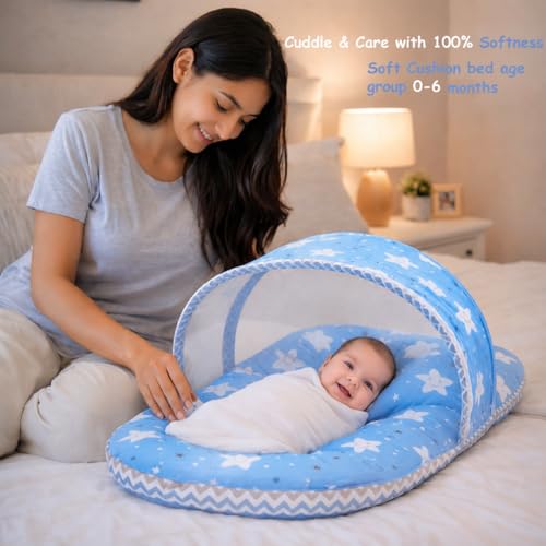 Infantbond by fareto Newborn Baby Bedding Essentials | Daily Needs Items | Hopsital kit Ready Combo | Baby Products All (Pack of 32) (0-6months) (Cloud Blue) - Image 4