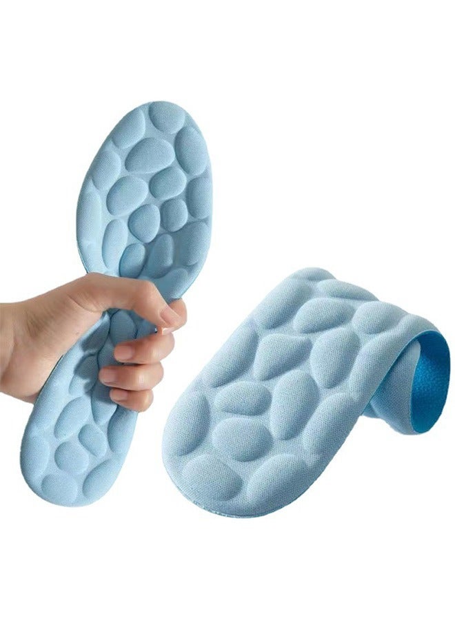 2 Pairs Shoes Insert Orthopedic Shoe Insoles, Breathable Sponge Relieve Plantar Fasciitis Heel Pain Sole Support, Non Slip Massage Insoles for Running Hiking Working 41-44 (Blue) - Image 4