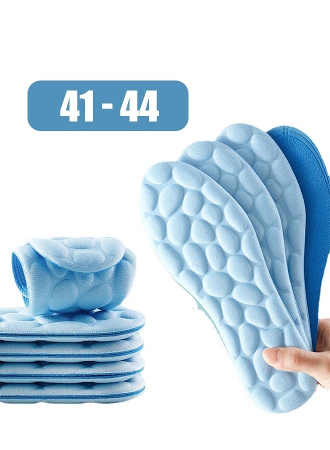2 Pairs Shoes Insert Orthopedic Shoe Insoles, Breathable Sponge Relieve Plantar Fasciitis Heel Pain Sole Support, Non Slip Massage Insoles for Running Hiking Working 41-44 (Blue) - Image 1
