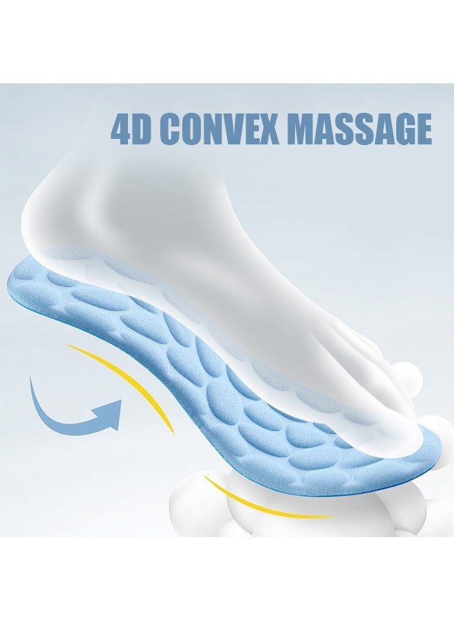 2 Pairs Shoes Insert Orthopedic Shoe Insoles, Breathable Sponge Relieve Plantar Fasciitis Heel Pain Sole Support, Non Slip Massage Insoles for Running Hiking Working 41-44 (Blue) - Image 3