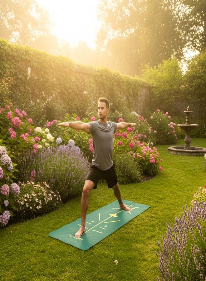 AXON 6mm Yoga Mat Green with Alignment Guidelines Carrying Strap Premium EVA Comfort Grip - Image 5