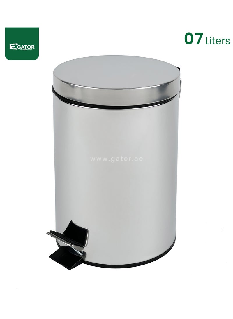 جاتور سلة مهملات جيتور من الفولاذ المقاوم للصدأ سعة 7 لتر باللون الفضي - Image 1
