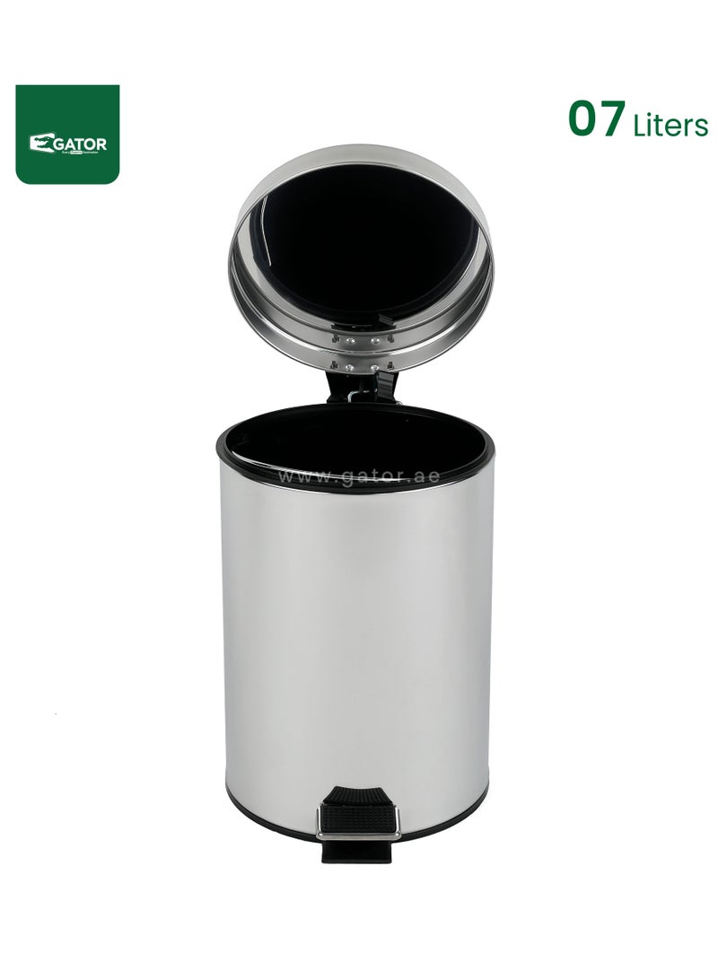 جاتور سلة مهملات جيتور من الفولاذ المقاوم للصدأ سعة 7 لتر باللون الفضي - Image 2