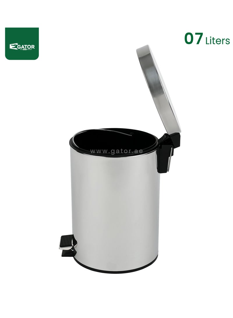 جاتور سلة مهملات جيتور من الفولاذ المقاوم للصدأ سعة 7 لتر باللون الفضي - Image 3