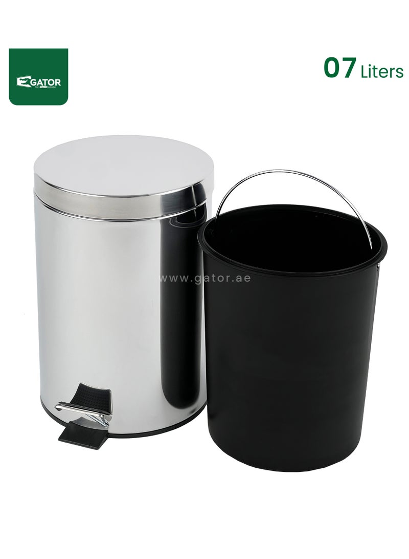 جاتور سلة مهملات جيتور من الفولاذ المقاوم للصدأ سعة 7 لتر باللون الفضي - Image 4