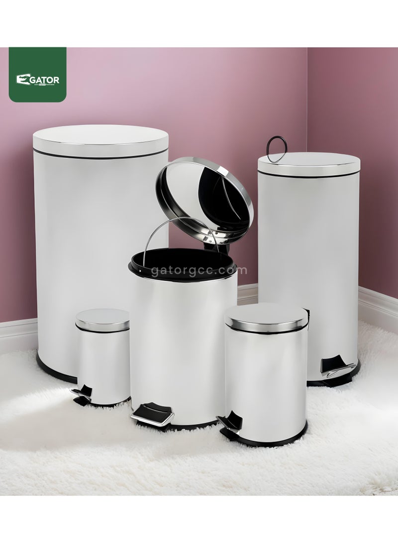 جاتور سلة مهملات جيتور من الفولاذ المقاوم للصدأ سعة 7 لتر باللون الفضي - Image 5