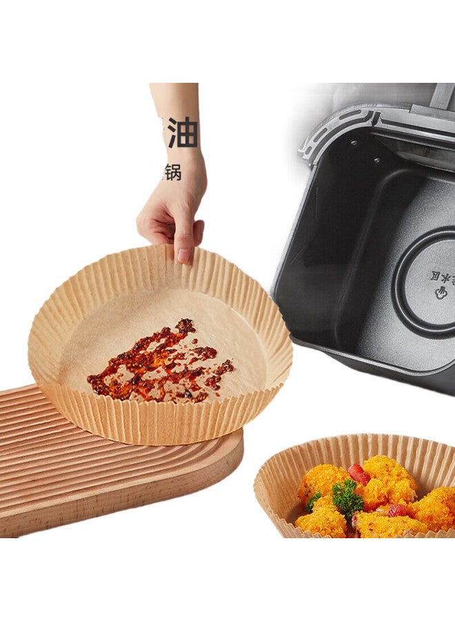 COOKER KING Chuidahuang Air Fryer Paper Liners, Silicone Oil Paper Trays For Home Baking, Oil-Absorbing Paper Bowls For Roasting Meat, Round 20Cm, 30 Pieces - Image 1