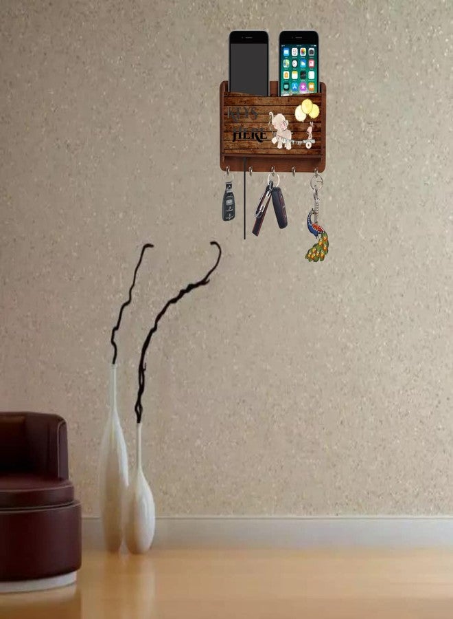 ART PLUS STORE حامل مفاتيح خشبي مزخرف للجدران من متجر آرت بلس، مناسب لتزيين المنزل والمكتب، حامل مفاتيح أنيق للجدران - Image 5