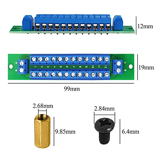 WayinTop PCB Double-Layer Wiring Power Distribution Board Kit, 2 x 12 Position Power Distribution Module 2 Inputs 2 x 13 Outputs for DC AC 24V 10A - Image 4