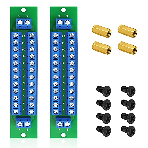 WayinTop PCB Double-Layer Wiring Power Distribution Board Kit, 2 x 12 Position Power Distribution Module 2 Inputs 2 x 13 Outputs for DC AC 24V 10A - Image 1