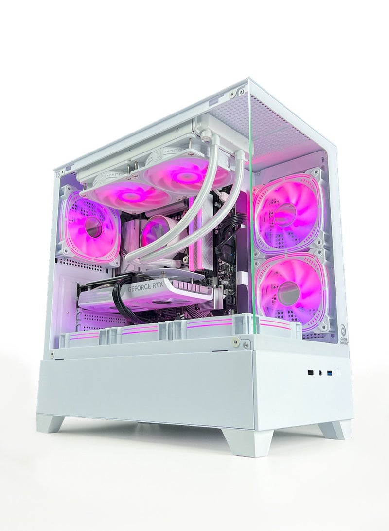 Game Sekret حاسوب الألعاب Phantom Gaming PC من Game Sekret – بمعالج Intel Core i7-12700K، وبطاقة رسوميات GeForce RTX 5060 بسعة 8 جيجابايت، وذاكرة DDR5 بسعة 32 جيجابايت، وتخزين SSD من نوع M.2 NVMe بسعة 1 تيرابايت، ومبرّد سائل 240 مم، ولوحة أم B760، ومزوّد طاقة بقدرة 650 واط بمعيار 80+، واتصال WiFi وBluetooth، ونظام تشغيل Windows 11 Pro، مع ضمان لمدة سنة واحدة. - Image 1