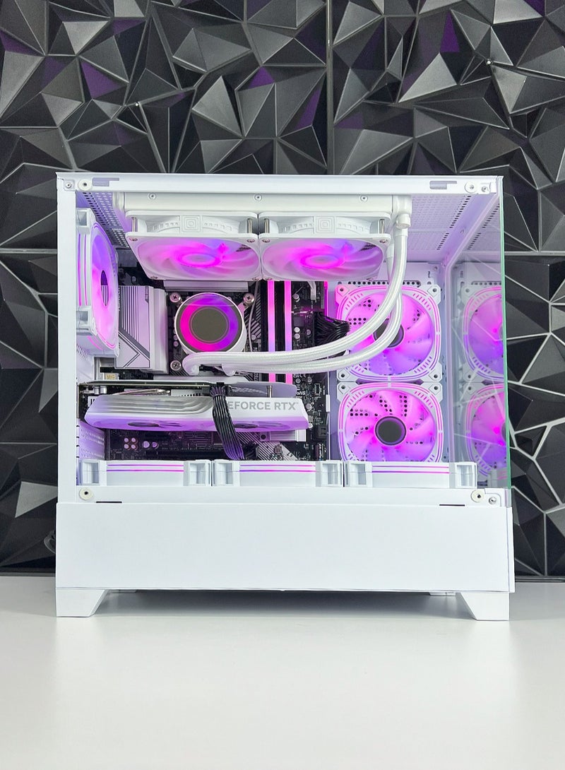 Game Sekret حاسوب الألعاب Phantom Gaming PC من Game Sekret – بمعالج Intel Core i7-12700K، وبطاقة رسوميات GeForce RTX 5060 بسعة 8 جيجابايت، وذاكرة DDR5 بسعة 32 جيجابايت، وتخزين SSD من نوع M.2 NVMe بسعة 1 تيرابايت، ومبرّد سائل 240 مم، ولوحة أم B760، ومزوّد طاقة بقدرة 650 واط بمعيار 80+، واتصال WiFi وBluetooth، ونظام تشغيل Windows 11 Pro، مع ضمان لمدة سنة واحدة. - Image 2