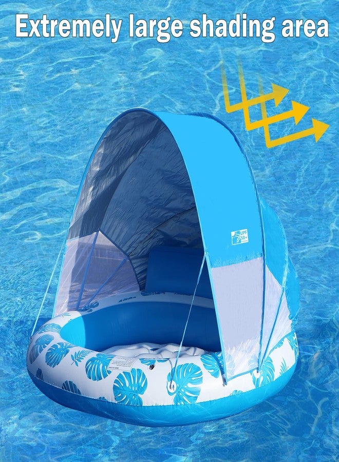 COOLCOOLDEE Inflatable Pool Float with Canopy,2 Person Floating Island,Extra Large with Sun Shade,Blue - Image 2