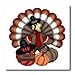3DROSE 3dRose ht_216920_3 Cute Red Orange and Brown Turkey with Happy Thanksgiving Iron on Heat Transfer for White Material,  - Image 2