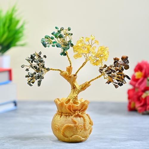 ZAICUS Money Magnet Crystal Tree – Home & Office Decor Feng Shui Tree with Golden Pot – Gemstone Bonsai for Wealth & Success - Healing Crystals Gift for Positivity - (7 X 3 Inch) - Image 4