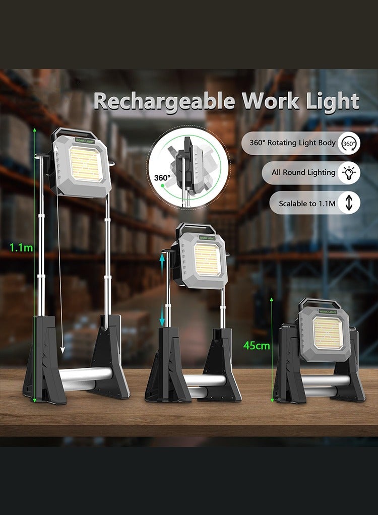 MR.SMART Mr Smart LED Work Light with Stand, 15000mAh Battery, 160 LED, 3 Brightness Modes, USB Charging Port - Image 4