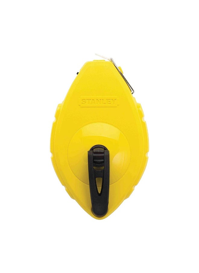 Stanley 0-47-440 30m Precision Chalk Line Measuring Tool - Yellow  - Image 1