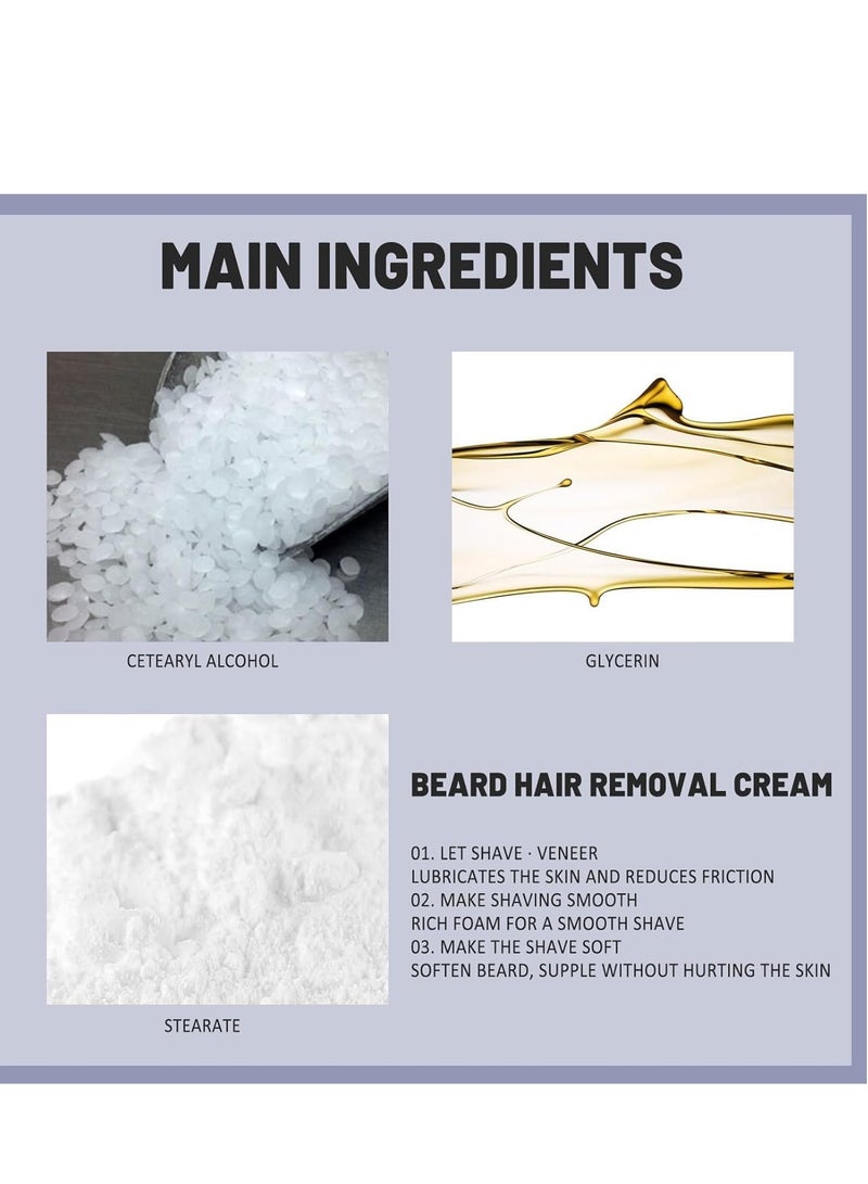 EELHOE Men’s Depilatory Cream for Sensitive Skin, Tough Hair Removal for Face, Underarm & Body, Hydrates & Exfoliates, Gentle Formula for Long-Lasting Smoothness 60ml - Image 4