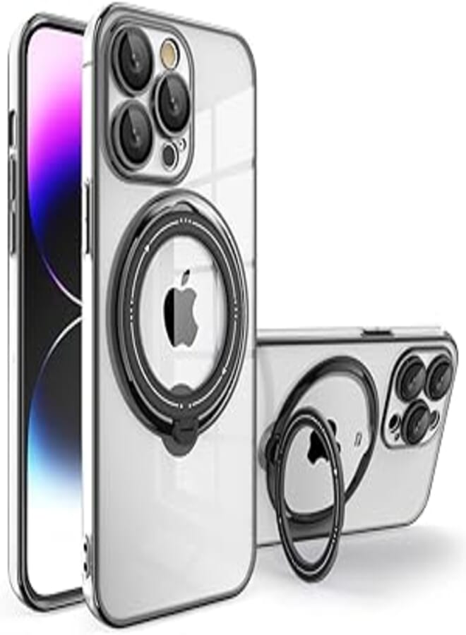 Next Next store Magnetic Clear Case for iPhone 11 Pro [Support Magsafe Charger] with Camera Lens Protector Full Protection TPU Shockproof Cover (Black)
