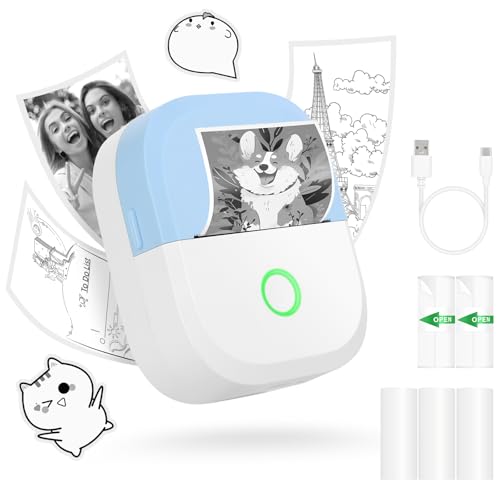 mafiti Mini Sticker Printer Portable Thermal Inkless Wireless Bluetooth Phone Printer with AI Drawing,for Study Notes Pictures Photos Scrapbook Journal Sticky Label - Image 1
