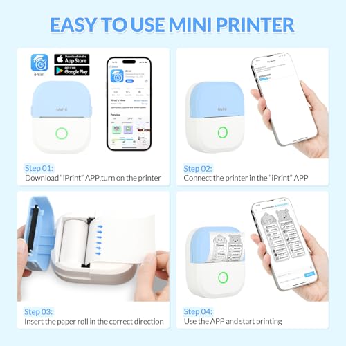 mafiti Mini Sticker Printer Portable Thermal Inkless Wireless Bluetooth Phone Printer with AI Drawing,for Study Notes Pictures Photos Scrapbook Journal Sticky Label - Image 5
