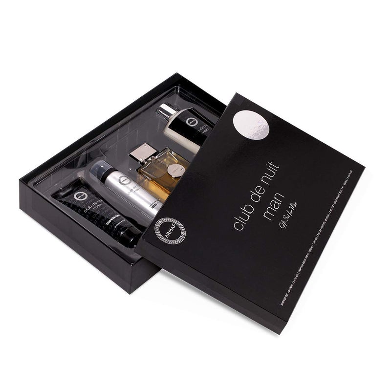 Armaf Club De Nuit Man, 4 Pieces Gift Set, Club De Nuit EDT Man - 105ml + Shower Gel - 100ml + Shampoo - 250ml + Perfume Body Spray - 50ml, For Him - Image 1