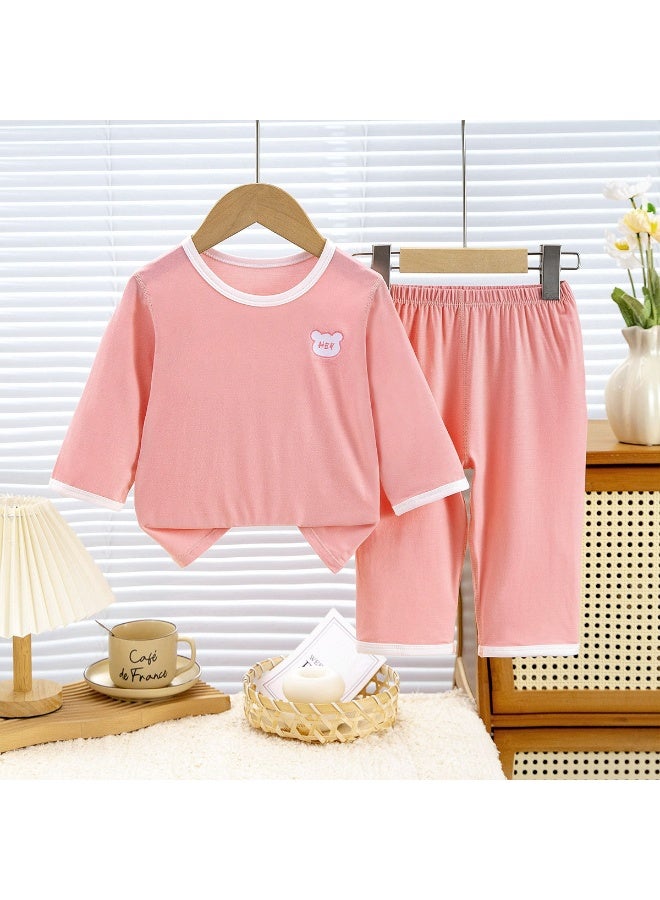 Moisture-Wicking Kids Pajama Set Boy Girl Long Sleeve Home Wear Summer Lightweight Air Conditioning Sleepwear for Child - Image 1