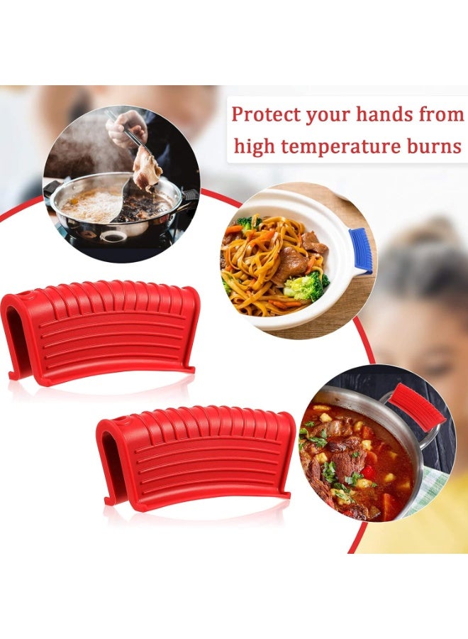 3 Pairs Silicone Assist Hot Pan Handle Holder Hot Skillet Handle Covers Silicone Pot Holder Scald-Proof Pan Grip Cover Heat Insulated Pot Grip for Cast Iron Frying Pans Griddles Skillets Oven Trays - Image 3