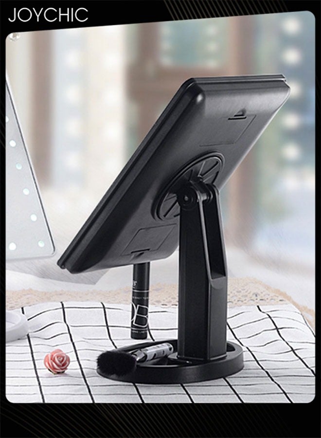 Joychic Women LED Makeup Mirror 360° Rotating: Compact Lighted Cosmetic Mirror, Battery Powered ABS Plastic Frame, Desktop Vanity Mirror  - Image 3