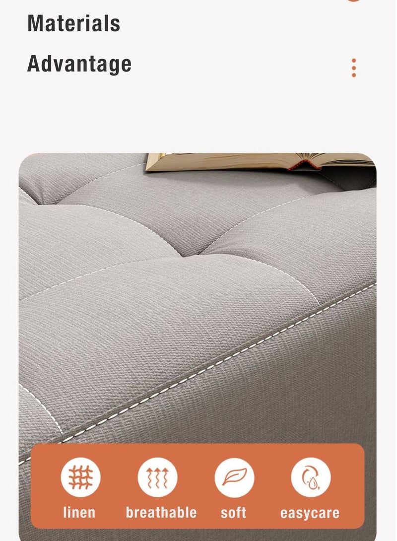 Merry Moments Comfortable Ottoman Bench Rectangle Foot Rest Stool Cloth Change Shoes Stool Door Sofa Decorative Footstool for Entryway Living Room Bedside Table Study Room Grey Colour H28xL40xW28 cm - Image 5