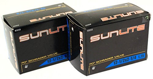 Sunlite Bicycle Tube 12-1/2 x 2-1/4 (1.75) Angled 70 Degree SCHRADER valve - Image 1