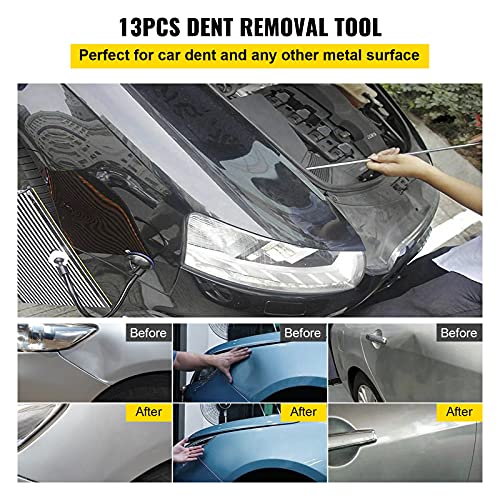 VEVOR Rods Dent Removal Kit, 21 Pcs Paintless Dent Repair Rods, Stainless Steel Dent Rods, Whale Tail Dent Repair Tools, Professional Hail Dent Removal Tool For Minor Dents, Door Dings And Hail Damage - Image 2