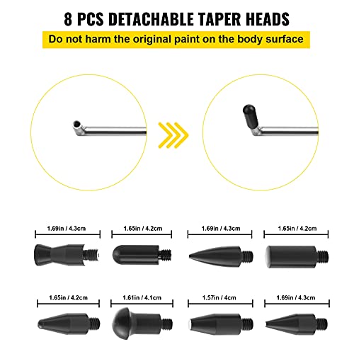 VEVOR Rods Dent Removal Kit, 21 Pcs Paintless Dent Repair Rods, Stainless Steel Dent Rods, Whale Tail Dent Repair Tools, Professional Hail Dent Removal Tool For Minor Dents, Door Dings And Hail Damage - Image 4