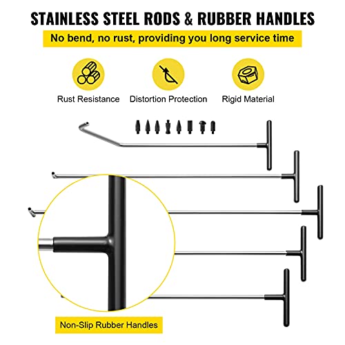 VEVOR Rods Dent Removal Kit, 21 Pcs Paintless Dent Repair Rods, Stainless Steel Dent Rods, Whale Tail Dent Repair Tools, Professional Hail Dent Removal Tool For Minor Dents, Door Dings And Hail Damage - Image 5