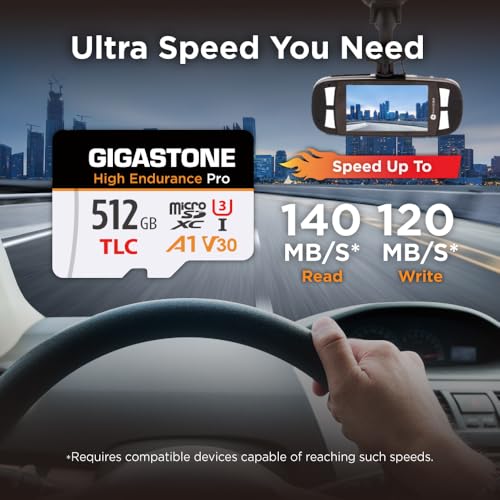 Gigastone 5Yrs Free Data Recovery GIGASTONE 512GB Micro SD Card TLC High Endurance Pro Speed Up to 140120 MBs Compatible with REDTIGER Rove VIOFO VANTRUE PRUVEEO Dash Cam MicroSDXC UHSI A1 V30 U3 - Image 3