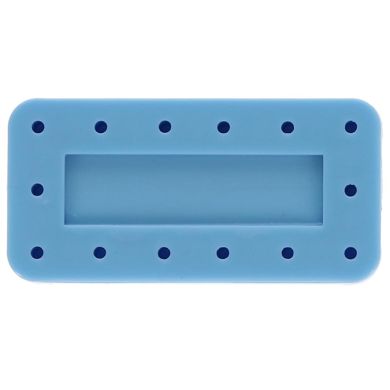 Plasdent 400BR-2 Rectangular 14 Dental Bur Block Blue, 3" x 1.5" x 0.5", Magnetic, 14 Burs Capacity, Autoclavable - Image 1