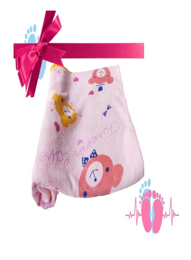 TEDDYIFY Soft Cotton Baby Bath Towel for Infants, New Born Babies and Toddlers, High Absorbent, Soft Cotton Premium Washcloth (1 Count, Pink) - Image 1