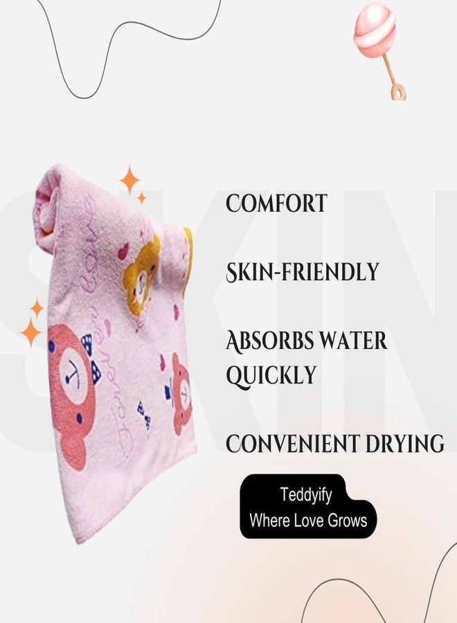 TEDDYIFY Soft Cotton Baby Bath Towel for Infants, New Born Babies and Toddlers, High Absorbent, Soft Cotton Premium Washcloth (1 Count, Pink) - Image 4